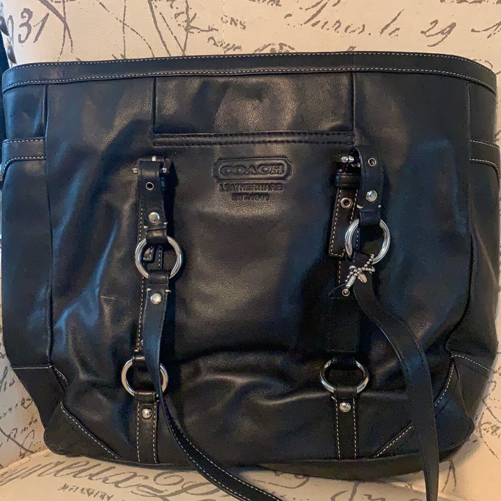 Coach - leather shoulder bag/laptop bag